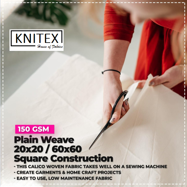 Calico Fabric by The Metre | 100% Cotton Medium Weight