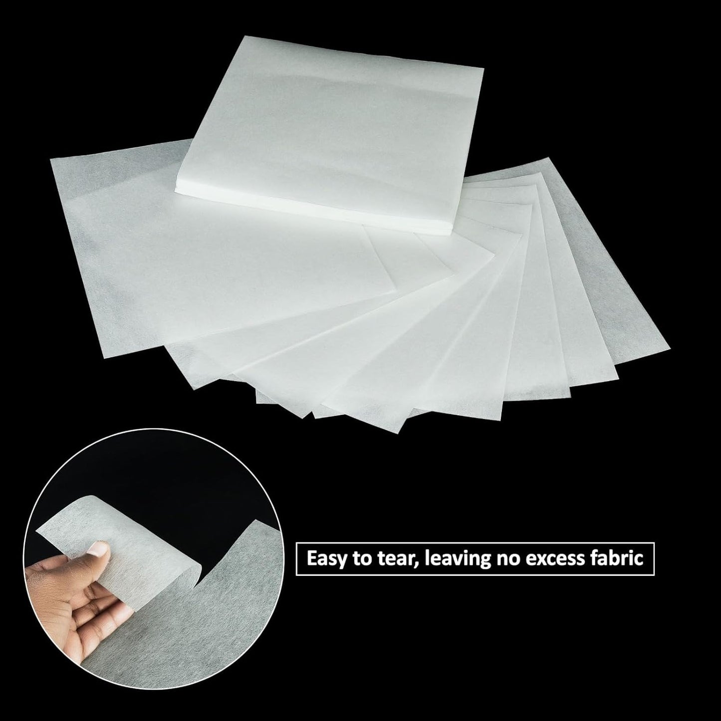 Tear-Away Machine Embroidery Stabilizer Backing | 100 Precut Sheets