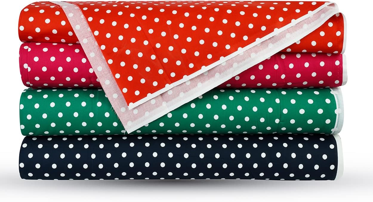 Polka Dot 100% Cotton Poplin Fabric by the Metre