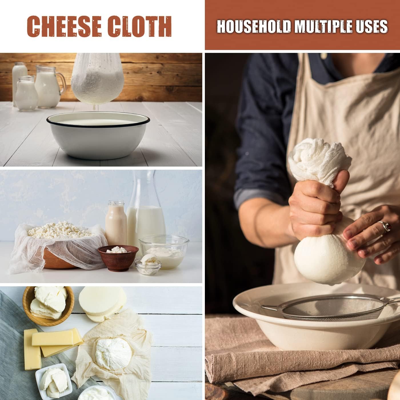 Cheese Cloths for Straining, Baking & Filtering